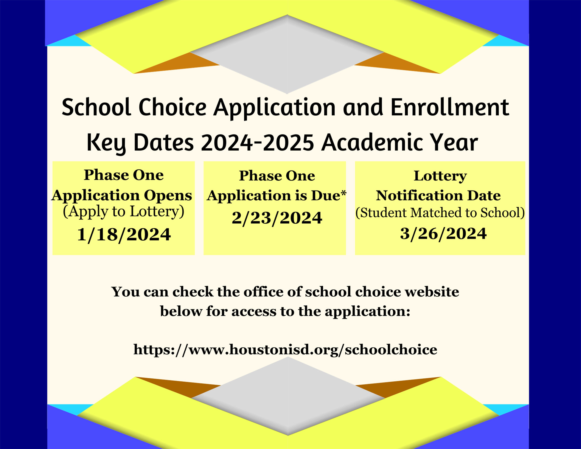 Admissions / 20242025 School Choice Application Dates